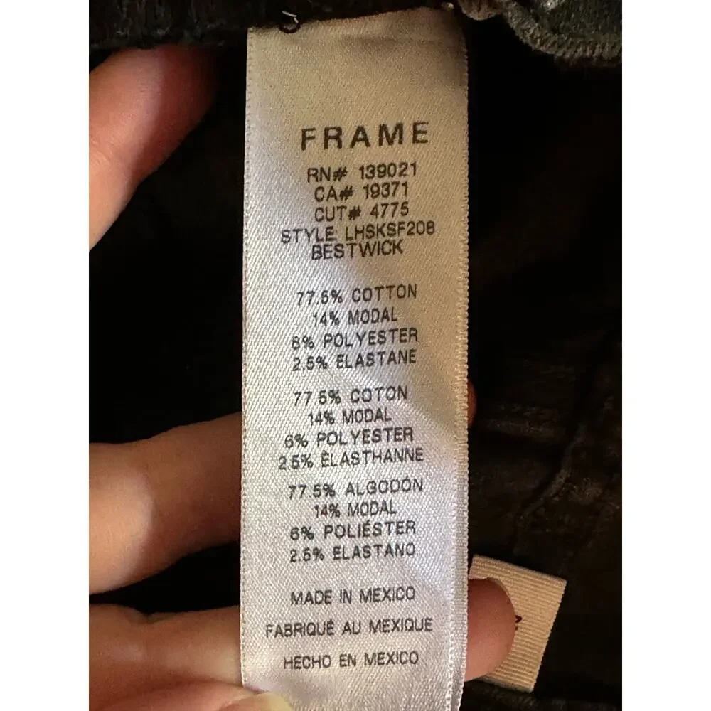 Frame Black Dark Wash Double Snap Fly ‘Le High Skinny’ High Rise Jeans Size 26